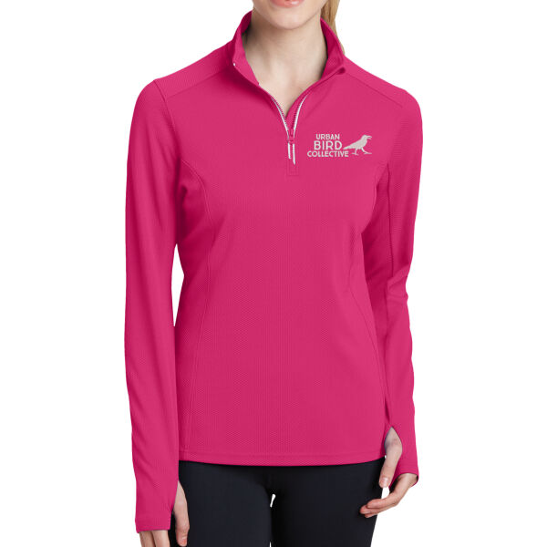 Sport-Tek® Ladies Sport-Wick® Textured 1/4-Zip Pullover - Embroidered Logo Thumbnail